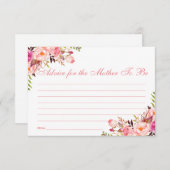 フローラピンク赤面ベビーシャワーアドバイスカード アドバイスカード (正面/裏面)