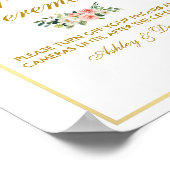 フローラピンク赤面結婚の金ゴールドのプラグ抜き ポスター (角)