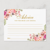 フローラピンク赤面結婚金ゴールドアドバイスカードL アドバイスカード (正面)