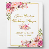 フローラピンク赤面結婚金ゴールドカスタム表 フォトプラーク (正面)