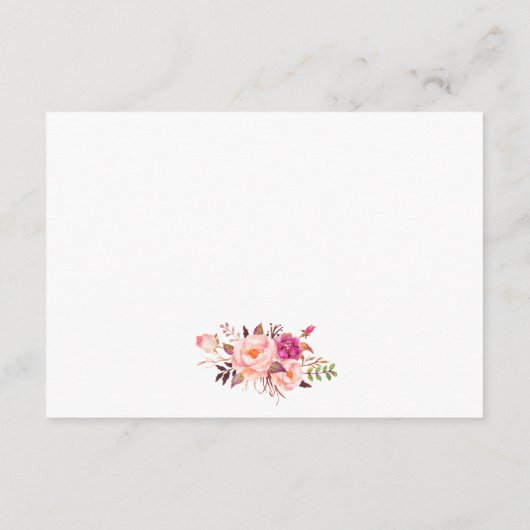 フローラピンク赤面金ゴールド結婚のアドバイスカード アドバイスカード (裏面)