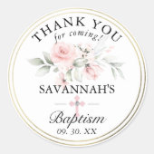 フローラピンク金ゴールドガールバプテスマ ラウンドシール (正面)