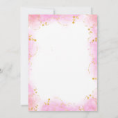 フローラピンク金ゴールドグリッターバタフライ1st誕生日 招待状 (裏面)