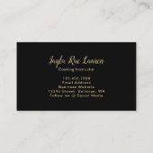 フローラピンク金ゴールドシェフケータリング料理器具 名刺 (裏面)