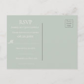 フローラピンク金ゴールドセージ緑キンセアニラRSVP ポストカード (裏面)