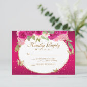 フローラピンク金ゴールドティアラバタフライキンセアニラ 出欠カード (スタンド正面)