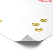 フローラピンク金ゴールドバニー1歳の誕生日へようこそ ポスター (角)