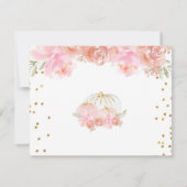 フローラピンク金ゴールドパンプキンサンキューカード サンキューカード (裏面)