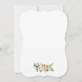 フローラピンク金ゴールドブライダルシャワーティーパーティー招待状 招待状 (裏面)