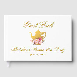フローラピンク金ゴールドブライダルシャワーティーパーティー ゲストブック