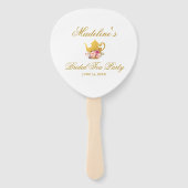 フローラピンク金ゴールドブライダルシャワーティーパーティー ハンドファン (裏面)