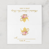 フローラピンク金ゴールドブライダルシャワーティーパーティー プレイスカード (外部開封)