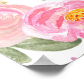 フローラピンク金ゴールドブライダルシャワーフォトプロップ ポスター (角)