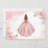 フローラピンク金ゴールドプリンセス誕生日キンセアニェラ セーブザデート (裏面)