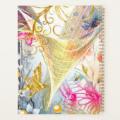 フローラピンク金ゴールド妖精バードバタフライモノグラムの プランナー手帳 (裏面)