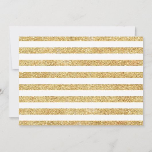 フローラピンク金ゴールド白写真第50誕生日 招待状 (裏面)