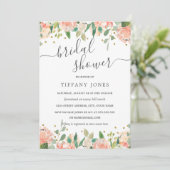 フローラピンク金ゴールド素朴ブライダルシャワー 招待状 (スタンド正面)