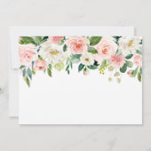 フローラピンク金ゴールド1st誕生日パーティの招待状 招待状 (裏面)