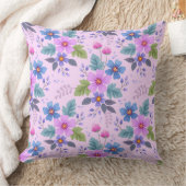 フローラピンク青紫の花パターン–36841 クッション (ブランケット)