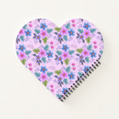 フローラピンク青紫の花パターン–36841 ノートブック (裏面)