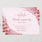 フローラピンク21歳の誕生日 招待状 (正面/裏面)