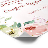 フローラピンク《キリスト教》洗礼式や命名式へようこそ ポスター (角)