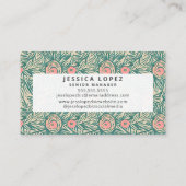 フローラピンク&グリーン汎用テンプレート名刺 名刺 (裏面)