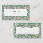 フローラピンク&グリーン汎用テンプレート名刺 名刺 (正面/裏面)