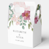 フローラピンク&バーガンディ水の色結婚の フェイバーボックス (オープン)