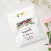 フローラピンク、ブルゴーニュ、グリッター退職金パーティー フェイバーバッグ (封をした状態)