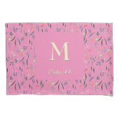 フローラピンク |モノグラム |聖なる書物、 経典 枕カバー (正面左)