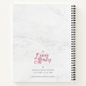 フローラピンク&レッドガーランド葬儀のお悔やみ ノートブック (裏面)