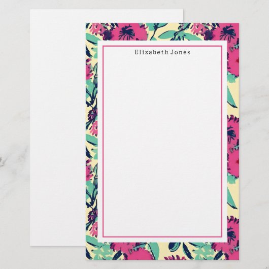 フローラピンク 便箋 (正面/裏面)