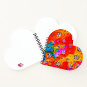 フローラピンク、赤、白の水彩ハートノートブック ノートブック (内部)