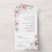 フローラピンク | Water Color All in One Wedding Invite オールインワン招待状 (内側)