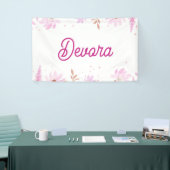 フローラピンクbas mitzvaパーティーバナー 横断幕 (トレードショー)