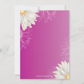 フローラピンモダンクブルーデイジーブライダルシャワー 招待状 (裏面)