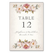 フローラピーエレガントニー赤面ピンクアイボリー結婚ズ テーブルナンバー (裏面)