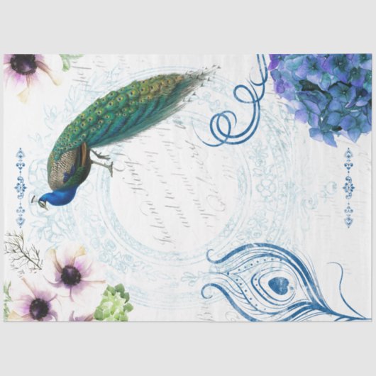 フローラピーコックデクページティッシュペーパー 薄葉紙 (正面)