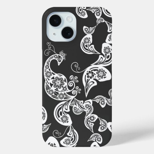 フローラピーコックボホヴィンテージ芸術的デコケーシング Case-Mate iPhoneケース (裏面)