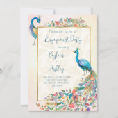 フローラピーコック婚約パーティ招待 招待状 (正面)