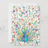 フローラピーコック&フェザー結婚式招待状 招待状 (裏面)