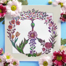 フローラピースサインフローラ水彩可愛いアーガーリート