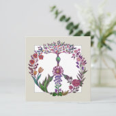 フローラピースサインフローラ水彩可愛いアーガーリート サンキューカード (スタンド正面)