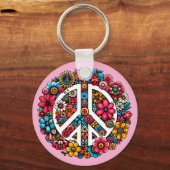 フローラピース記号カラーイラストレーションアート キーホルダー (裏面)