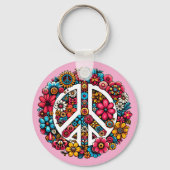 フローラピース記号カラーイラストレーションアート キーホルダー (裏面)