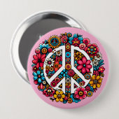 フローラピース記号カラーイラストレーションアート 缶バッジ (正面&裏面)