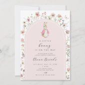 フローラピーターうさぎ女の子ベビーシャワー招待状 招待状 (正面)