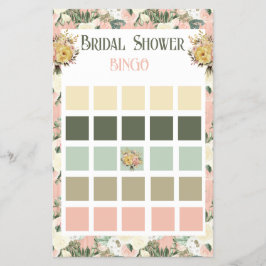 フローラピーチアンドクリームブライダルシャワービンゴ チラシ