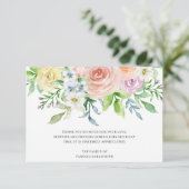 フローラピーチウォーターカラーフラワー葬式悔やみや弔慰 サンキューカード (スタンド正面)